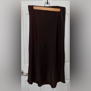 Elegant Black Women's Satin Skirt XL